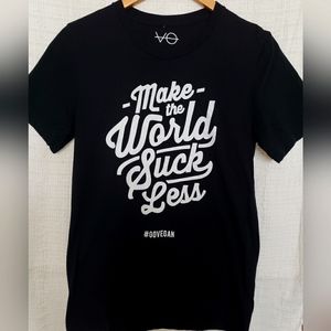 Vegan Outffiters Unisex Make The World Suck Less Tshirt Black Small